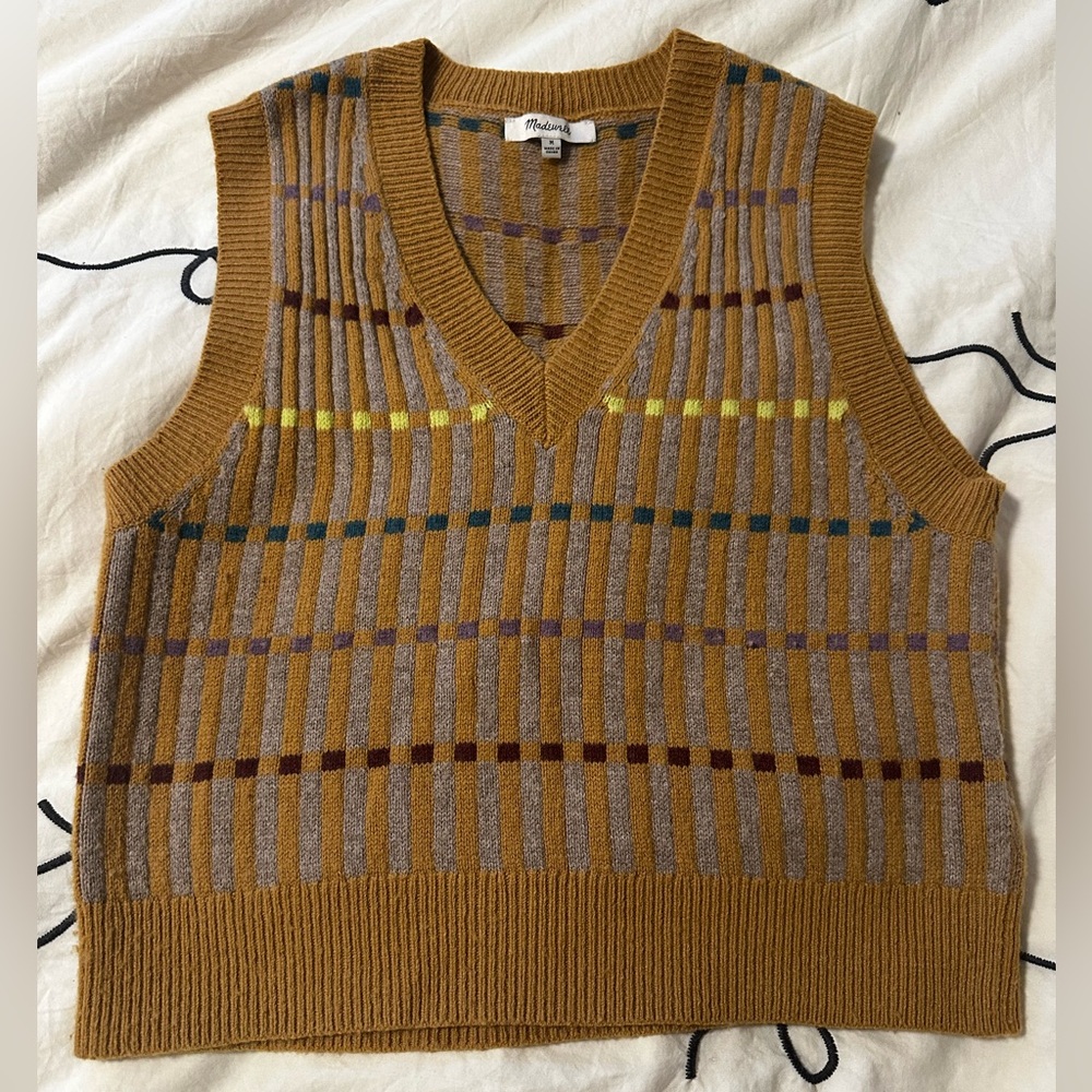 Madewell Jacquard V-Neck Sweater Vest